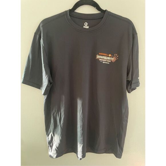 MERRELL Down & Dirty Promo Tshirt-Black Reverse Image 2014 S/S EUC Mens Large - Picture 1 of 6